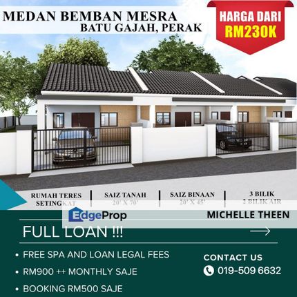 Batu Gajah Bemban Single Storey Terrace House For Sale, Perak, Kinta