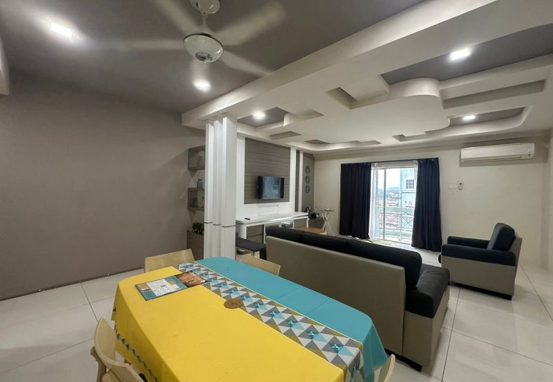 Ipoh gunung rapat hillcity fully furnished gated guarded 3 rooms condo for rent