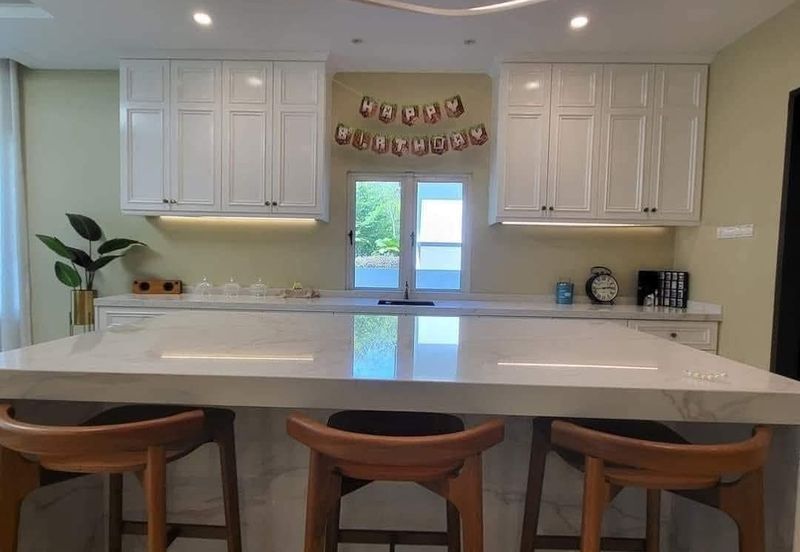 Ipoh tambun upland partial furnished 2sty semi-d corner house for rent