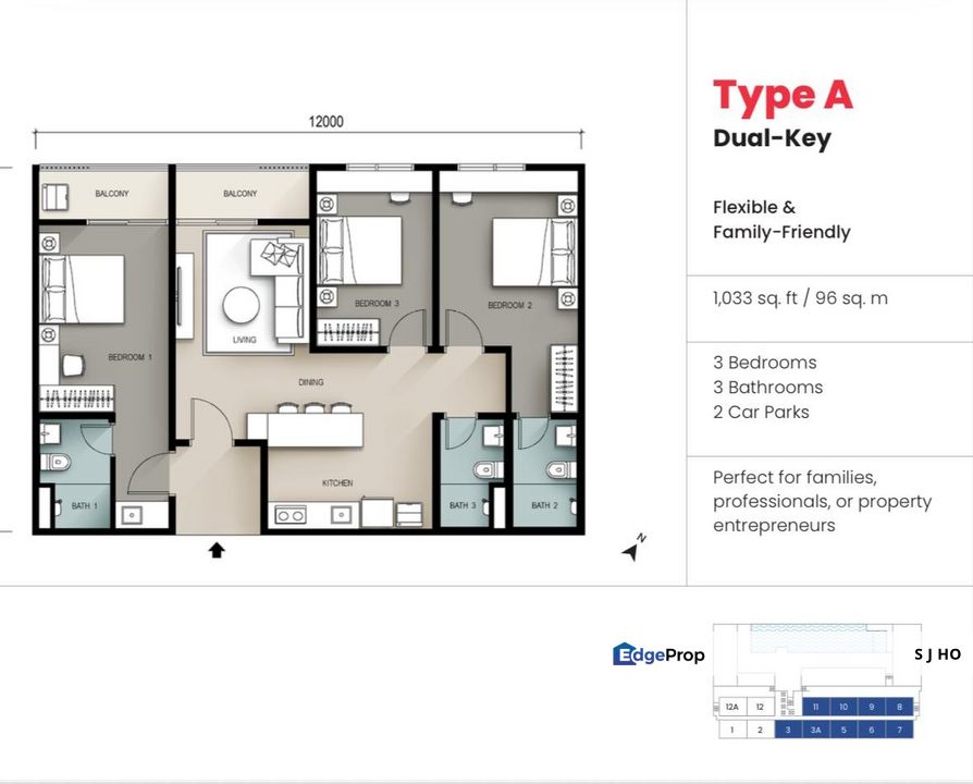 SEIRAS Residences - Penang Batu Kawan First Triple Key / Dual Key Condo, Penang, Seberang Perai