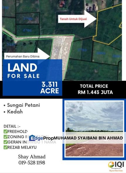 TANAH ZONING PERUMAHAN BERDEKATAN MADAD SUNGAI PETANI UNTUK DIJUAL, Kedah, Sungai Petani