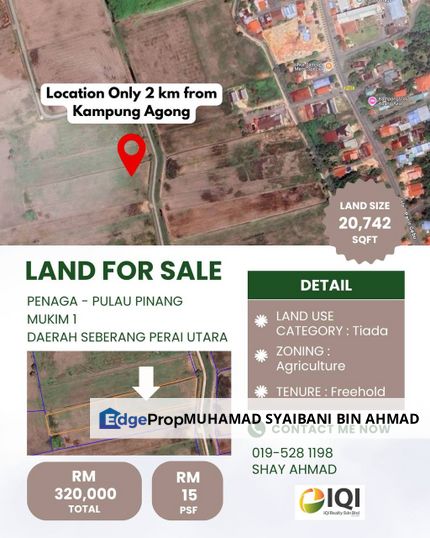 Land For Sale  Location Only 2KM from Kampung Agong, Penang, Penang, Penaga