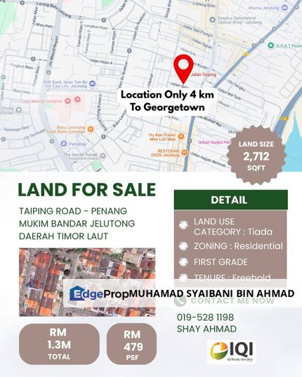Land For Sale  Location Only 4KM To Georgetown, Penang, Penang, Georgetown