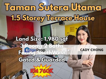 Taman Sutera Utama 1.5 Storey Terrace House Original Condition For Sale, Johor, Skudai