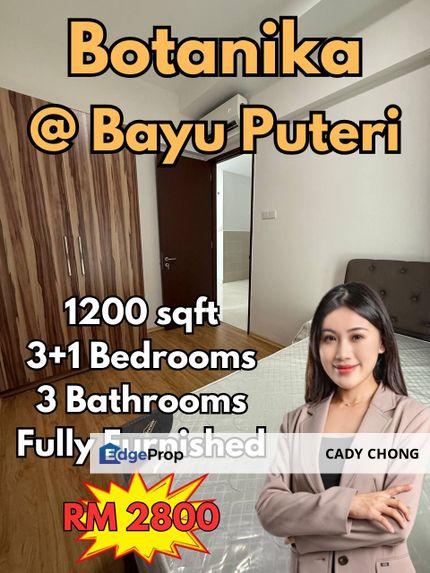 Botanika @ Bayu Puteri  3+1 Bedrooms Fully Furnished For Rent, Johor, Johor Bahru