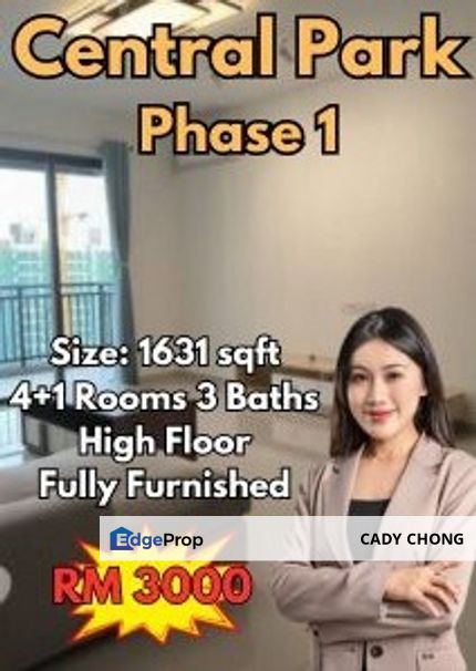Country Garden Central Park Phase 1 4+1 Bedrooms Fully Furnished For Rent, Johor, Johor Bahru