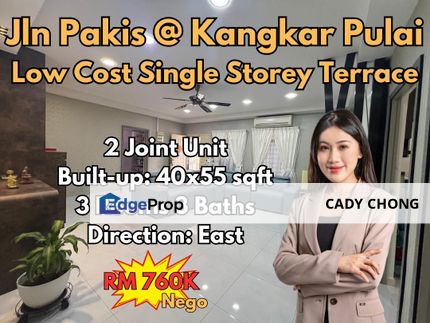 Jalan Pakis @ Kangkar Pulai Single Storey Low Cost House 2 Joint Unit For Sale, Johor, Kangkar Pulai