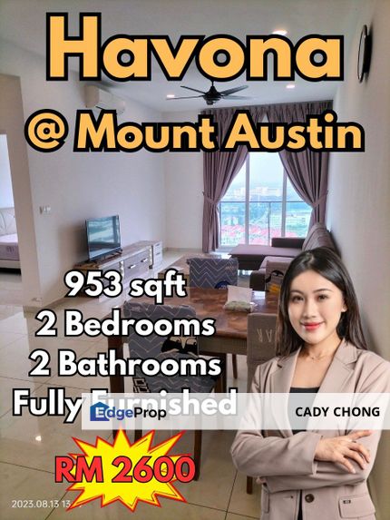 Havona @ Mount Austin 2 Bedrooms Fully Furnished For Rent, Johor, Johor Bahru