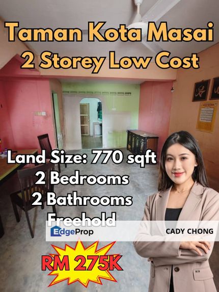 Taman Kota Masai Double Storey Low Cost House For Sale, Johor, Pasir Gudang