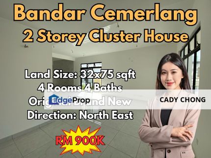 Bandar Cemerlang Double Storey Cluster House Original Brand New Unit For Sale, Johor, Ulu Tiram