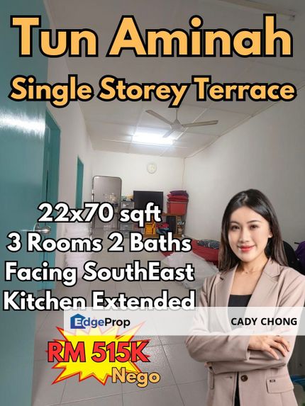 Taman Ungku Tun Aminah Single Storey Terrace House For Sale, Johor, Skudai