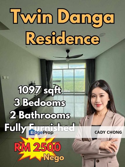 Twin Danga Residence 3 Bedrooms Fully Furnished For Rent, Johor, Johor Bahru