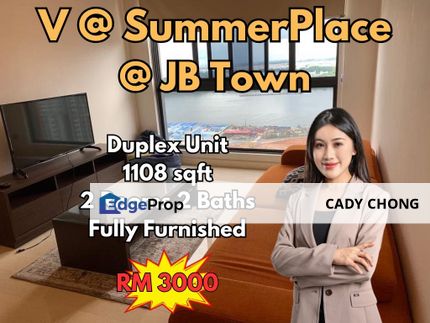 V @ SummerPlace Duplex Unit Fully Furnished For Rent, Johor, Johor Bahru