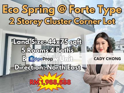 Eco Spring Double Storey Cluster House Corner Lot Brand New Unit For Sale, Johor, Johor Bahru