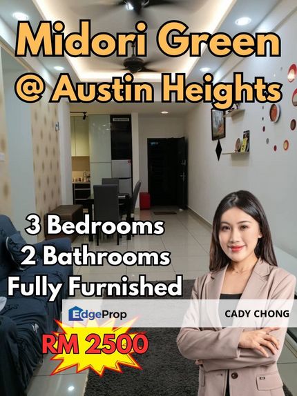 Midori Green @ Mount Austin 3 Bedrooms Fully Furnished For Rent, Johor, Johor Bahru
