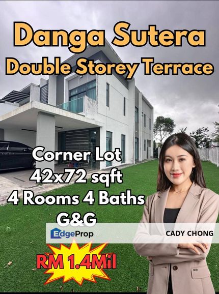 Danga Sutera Double Storey Terrace House Corner Lot For Sale, Johor, Skudai