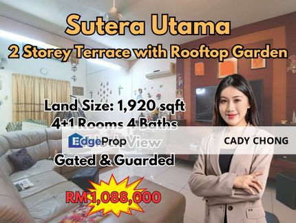 Sutera Utama Double Storey Terrace House with Rooftop Garden For Sale, Johor, Skudai