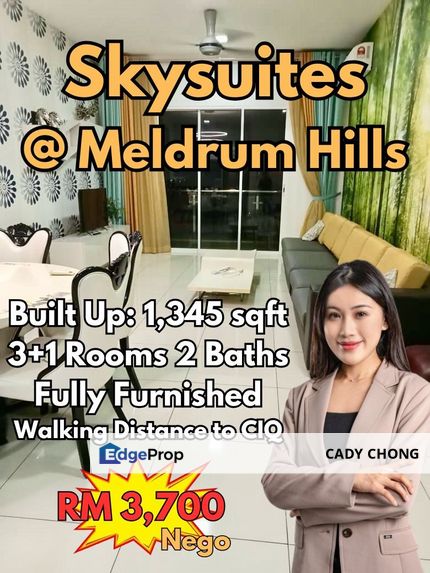 Skysuites @ JB Town 3 Bedrooms Fully Furnished For Rent, Johor, Johor Bahru