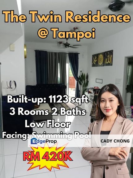 The Twin Residence @ Tampoi Low Floor Pool View For Sale, Johor, Tampoi