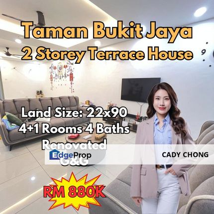 Bukit Jaya Double Storey Terrace House Renovated Unit For Sale, Johor, Ulu Tiram