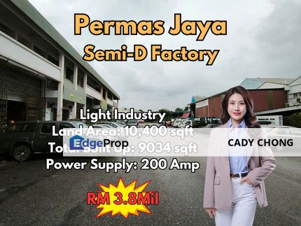 Permas Jaya Semi-D Factory For Sale, Johor, Masai