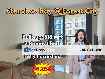 Starview Bay @ Forest City 2 Bedroom Service Apartment High Floor Fully Furnished For Sale, Johor, Gelang Patah