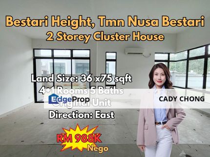 Bestari Heights Nusa Bestari Double Storey Cluster House Original Unit For Sale, Johor, Johor Bahru