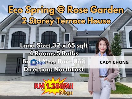 Eco Spring Double Storey Terrace House Brand New Bare Unit For Sale, Johor, Johor Bahru