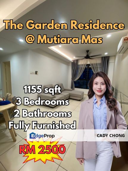 The Garden Residence @ Mutiara Mas 3 Bedrooms Fully Furnished Unit For Rent, Johor, Skudai