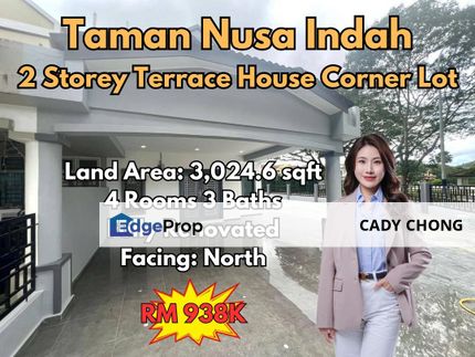 Nusa Indah Double Storey Terrace House Corner Lot Fully Renovated Unit For Sale, Johor, Nusajaya