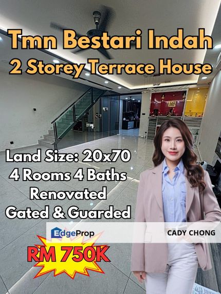 Bestari Indah Double Storey Terrace House Renovated Unit For Sale, Johor, Ulu Tiram
