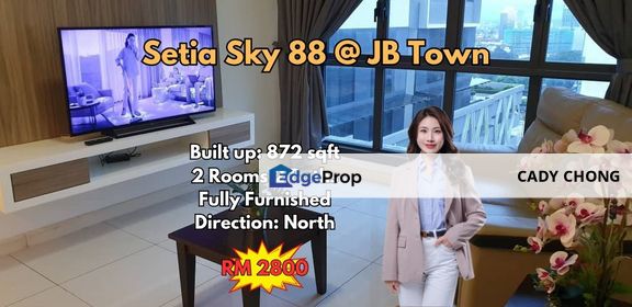 Setia Sky 88 @ JB Town 2 Bedrooms Fully Furnished Unit For Rent, Johor, Johor Bahru
