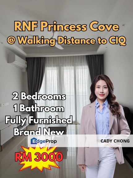 RNF Princess Cove @ Walking Distance to CIQ Fully Furnished Unit For Rent, Johor, Johor Bahru