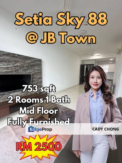 Setia Sky 88 @ JB Town Mid Floor Fully Furnished Unit For Rent, Johor, Johor Bahru