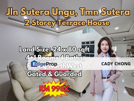 Taman Sutera, Perling Double Storey Terrace House For Sale, Johor, Johor Bahru