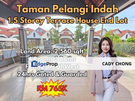 Pelangi Indah 1.5 Storey Terrace House End Lot For Sale, Johor, Ulu Tiram