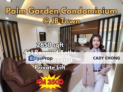 Palm Garden Condominium @ JB Town Private Lift Fully Renovated Unit For Rent, Johor, Johor Bahru