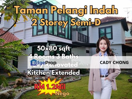 Pelangi Indah Double Storey Semi-D Fully Renovated Unit For Sale, Johor, Ulu Tiram