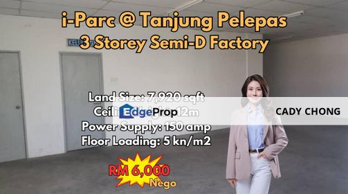i-Parc @ Tanjung Pelepas Gelang Patah 3 Storey Semi-D Factory For Rent, Johor, Gelang Patah