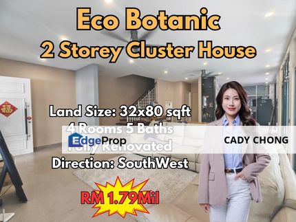 Eco Botanic Double Storey Cluster House Fully Renovated Unit For Sale, Johor, Nusajaya