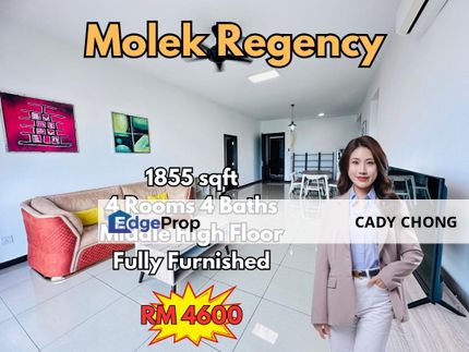 Molek Regency 4 Bedrooms Fully Furnished Unit For Rent, Johor, Johor Bahru