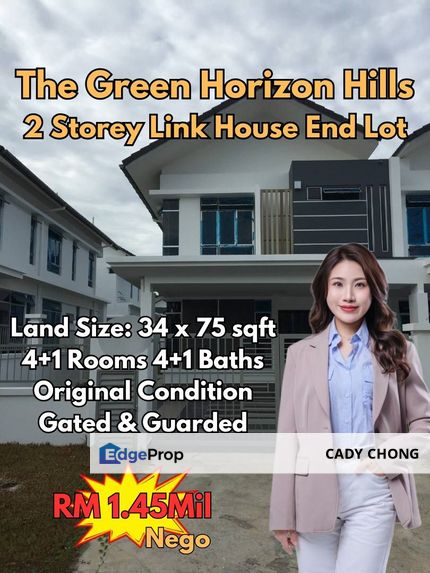 The Green @ Horizon Hills Double Storey Link House End Lot Original Condition For Sale, Johor, 