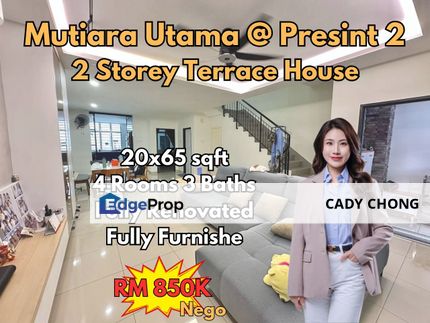 Mutiara Utama Double Storey Terrace House Fully Renovated & Furnished Unit For Sale, Johor, Skudai