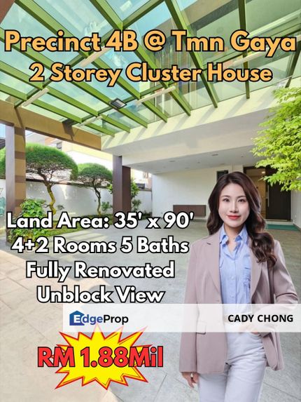 Precinct 4B @ Taman Gaya Double Storey Cluster House Fully Renovated Unit For Sale, Johor, Ulu Tiram