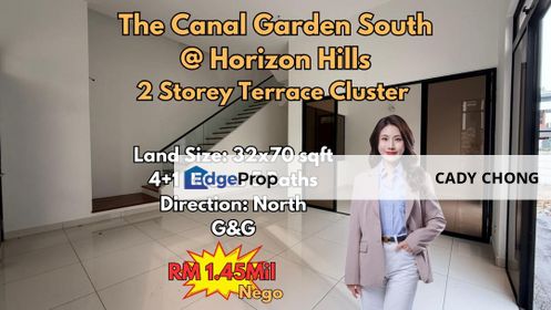 The Canal Garden South @ Horizon Hills Double Storey Cluster House For Sale, Johor, 