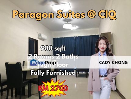 Paragon Suites @ CIQ High Floor Fully Furnished For Rent, Johor, Johor Bahru