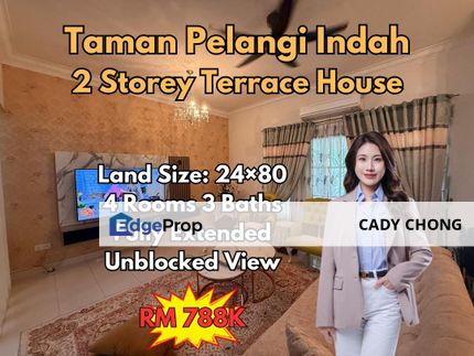 Pelangi Indah Double Storey Terrace House Fully Extended & Unblock View For Sale, Johor, Ulu Tiram