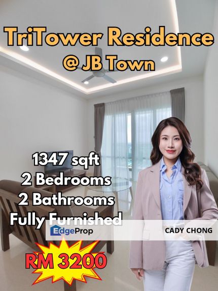 TriTower Residence @ JB Town Fully Furnished For Rent, Johor, Johor Bahru