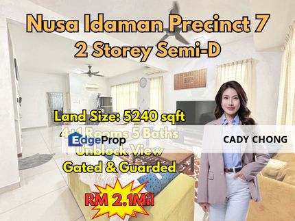 Nusa Idaman Precinct 7 Double Storey Semi-D For Sale, Johor, Nusajaya