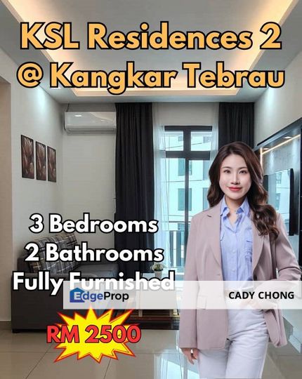 KSL Residence 2 @ Kangkar Tebrau Fully Furnished Unit For Rent, Johor, Johor Bahru